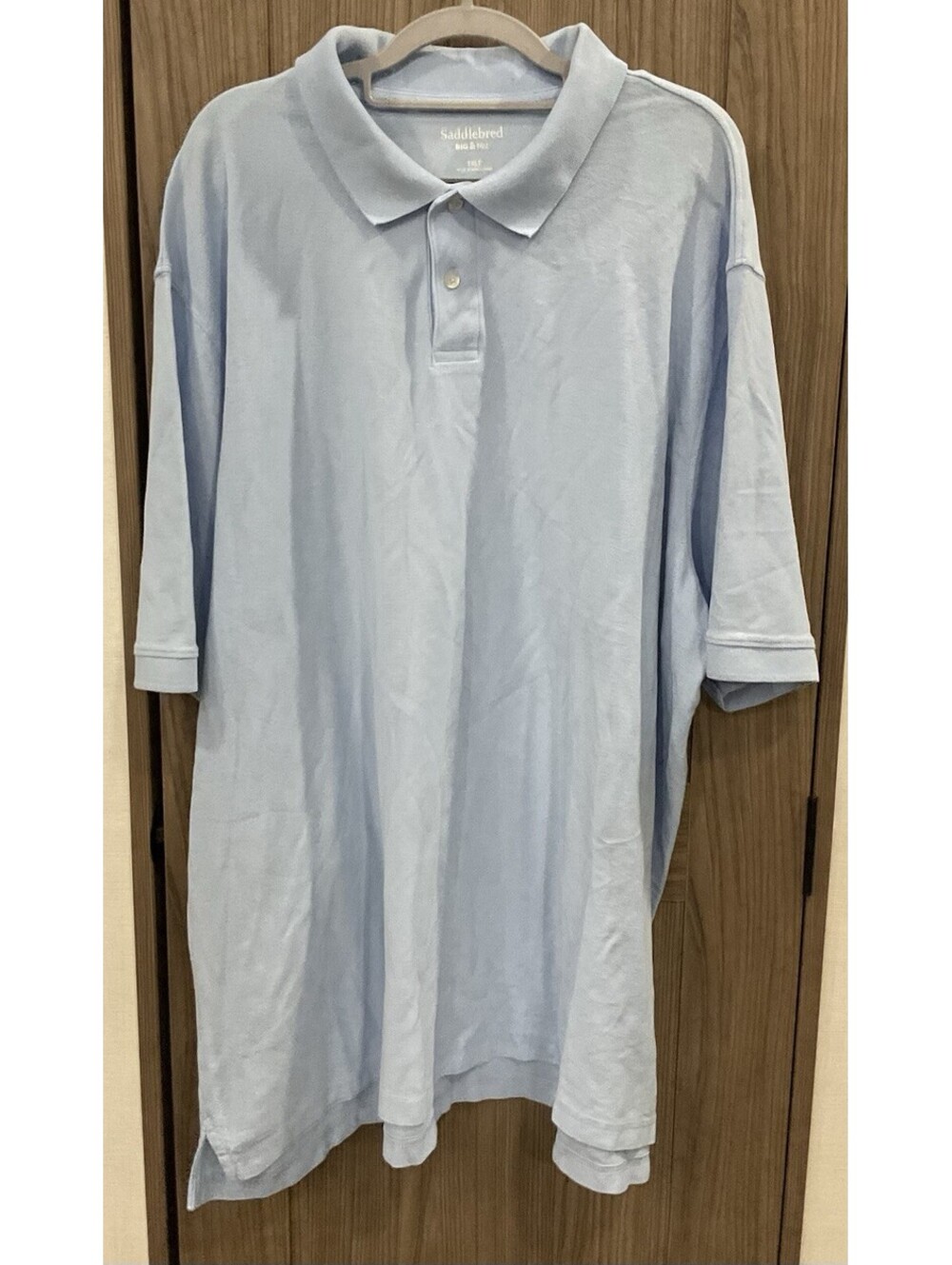 Saddlebred Big And Tall Mens Blue Short Sleeve Polo Shirt Size 3XLT